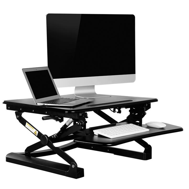 Sit Stand Desk Riser Foldable Notebook Desk Stand with Keyboard Tray