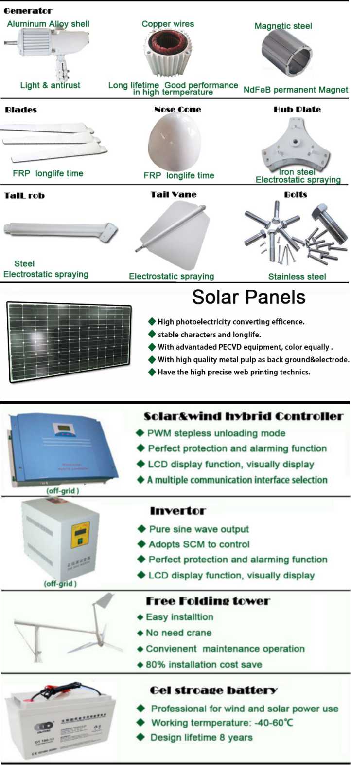 Made in China 5kw 10kw Solar Wind Hybrid System Price