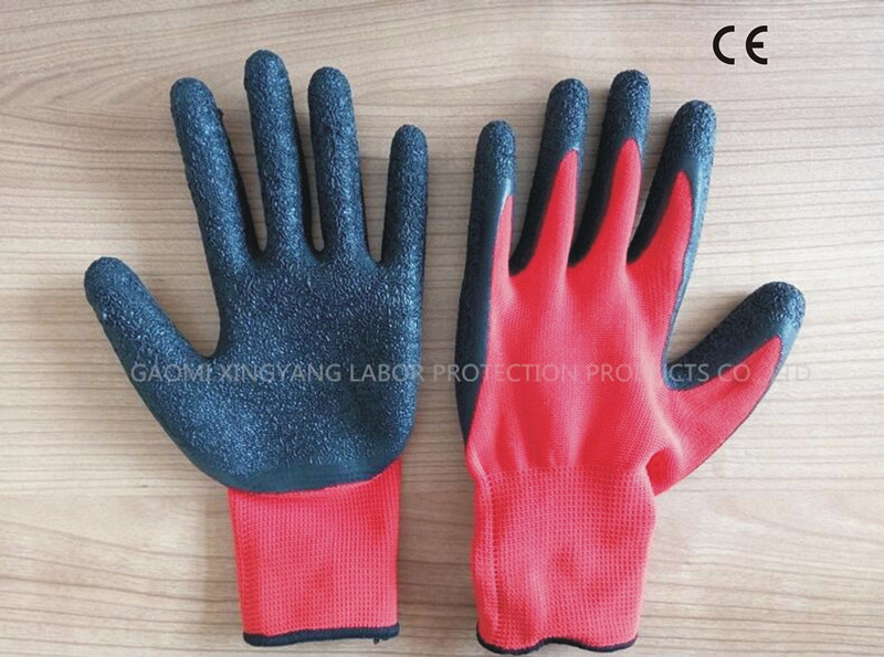 13G Polyester Shell Latex Palm Coated Safety Glove