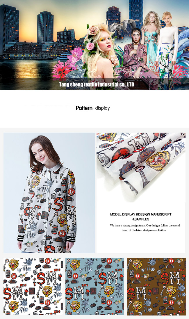 Polyester Fashion Printed Garment Fabric Home Textile Fabric