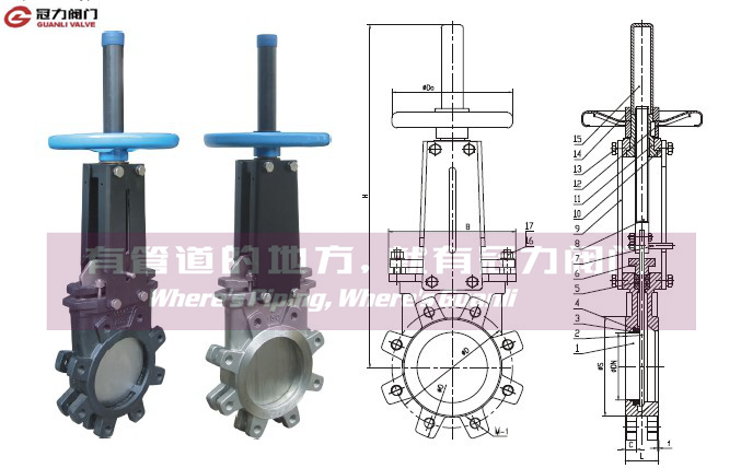 Lug Knife Gate Valve with Bevel Gear Operation