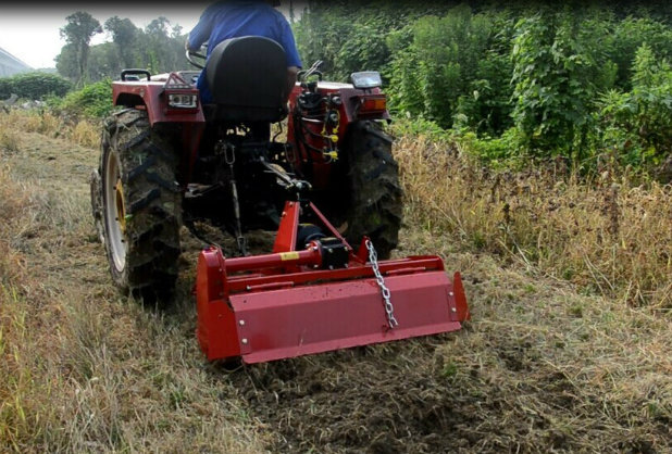 Compact Rotary Tiller Behind Kubota 3 Point Linkage Tractor