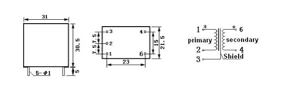 Lctv3bcf Ultra-Micro PCB Mounting Volltage Transformer