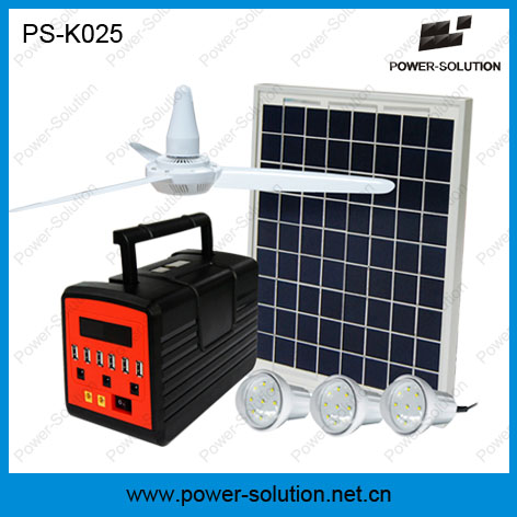 DC 12V Solar System with LED Bulbs 900mm DC Ceiling Fan for Africa