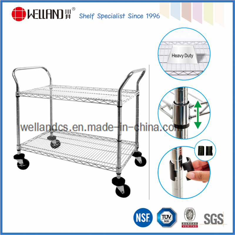 NSF Chrome Industrial Metal Wire Trolley (TR754590A3W2)