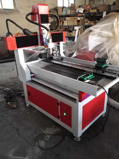 Double Heads Small CNC Wood Cutting Machine with Rotary