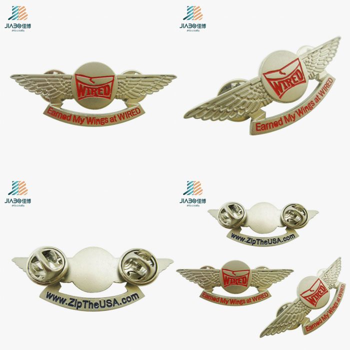 Custom High Quality Good Price Paint Wired Wings Military Collar Pins