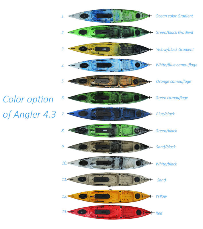 Angler Series Camouflage Color HDPE Sit on Top Fishing Boats