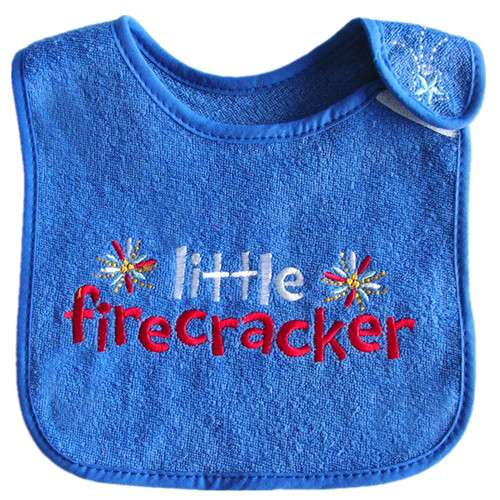 OEM Produce Customized Design Double Layers Cotton Terry Red Embroidered Baby Bibs
