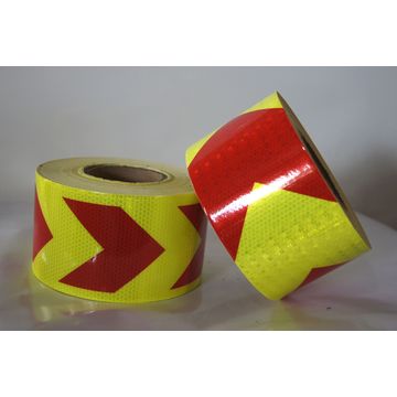 Red and Yellow Honey Comb Design Big Arrow of Reflective Safety Tape