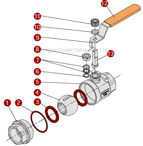 2PC 1000wog Stainless Steel Threaded Ball Valve (Q11F)