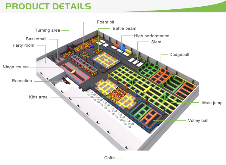 Amusement Park Big Jumping Indoor Big Trampoline Park