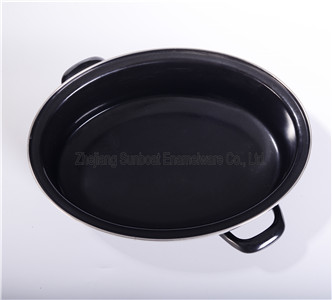 Enamel Cookware Carbon Steel Pan for Frying/Baking/BBQ