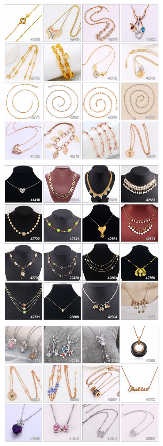 42944 Fashion Cool Sample 18k Gold-Plated Alloy Copper Imitation Jewelry Chain Necklace