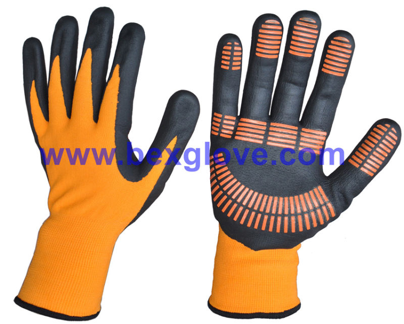 15gauge Nylon/Spandex Liner, Nitrile Coating, Micro-Foam, Color Dots Work Glove