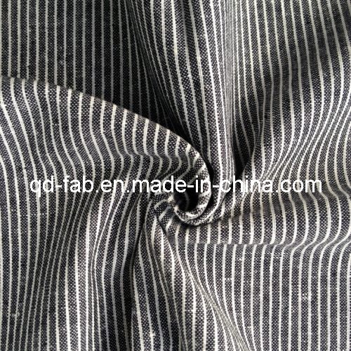 Linen/Cotton Yarn Dyed Stripe Garment Fabric (QF13-0752)