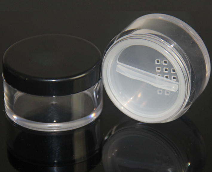 5g Round Plastic Loose Powder Jar for Cosmetic Packaging (PPC-LPJ-002)