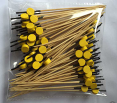 Wholsale Fruit Bamboo Skewers with Decorative Round Yellow Bead