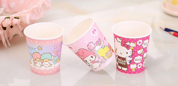 Colorful Hello Kity Party Cups for Cold Drink Paper Cups