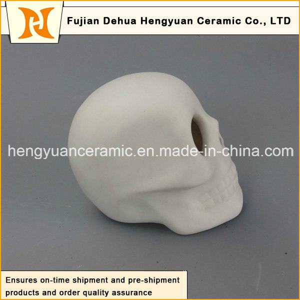 Ceramic White Skull Halloween Decoration