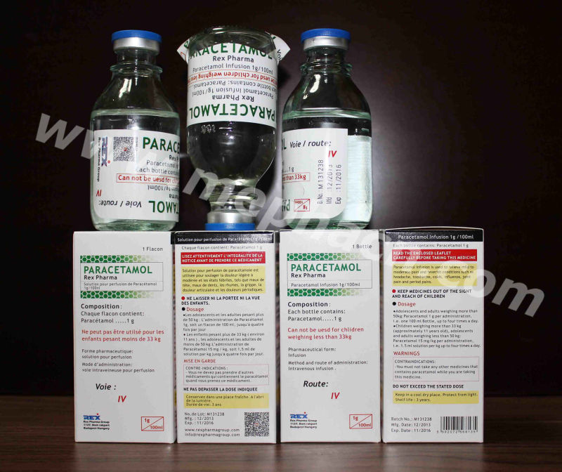 300mg/2ml, 375mg/3ml, 600mg/5ml, 750mg/5ml Injectable Paracetamol