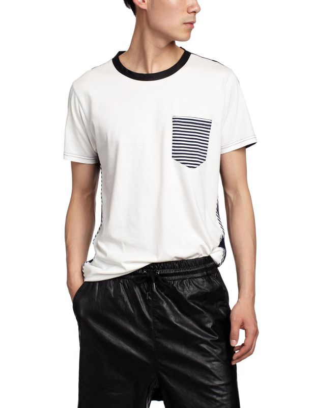 Men Hip Hop Contrast Collar Jersey T Shirt