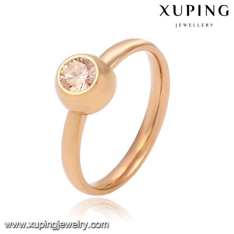 Fashion Elegant Small CZ 18k Gold-Plated Women Imitation Jewelry Finger Ring -13782