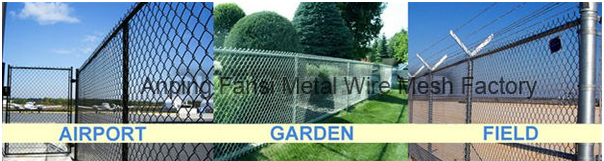 5*5cm Mesh Fencing Commercial Galvanized Chain Link Fencing with Barbed Wire