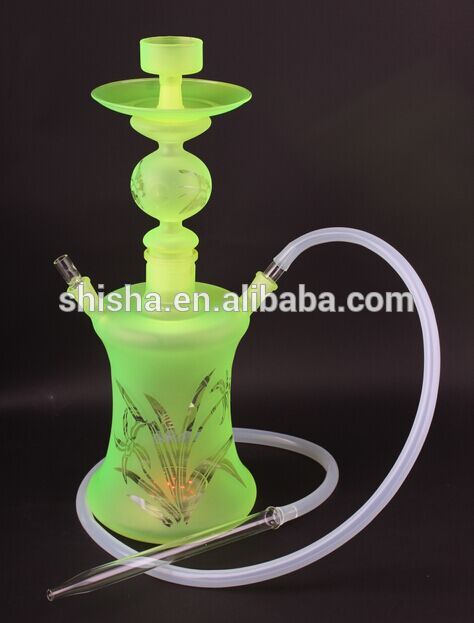 Wholesale Al Fakher Tobacco Water Pipe Art Shisha Glass Hookah with LED