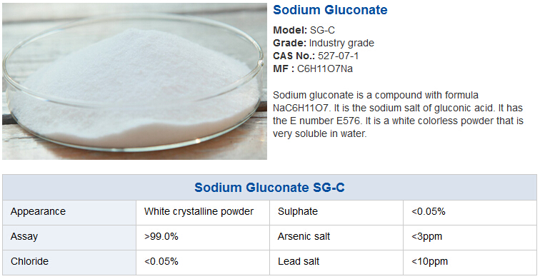 Construction Raw Material Sodium Gluconate for Concrete Admixture