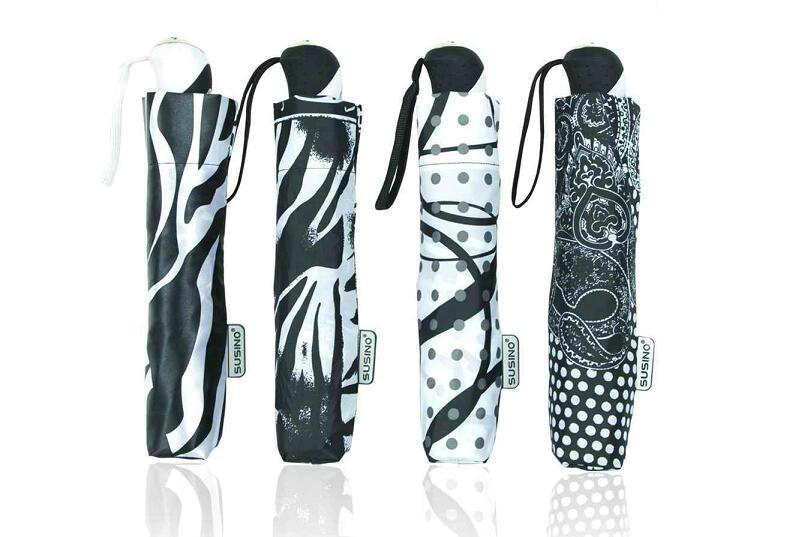 Black&White Foldable Duomatic Windproof Umbrellas (YS-3FD22083910R)