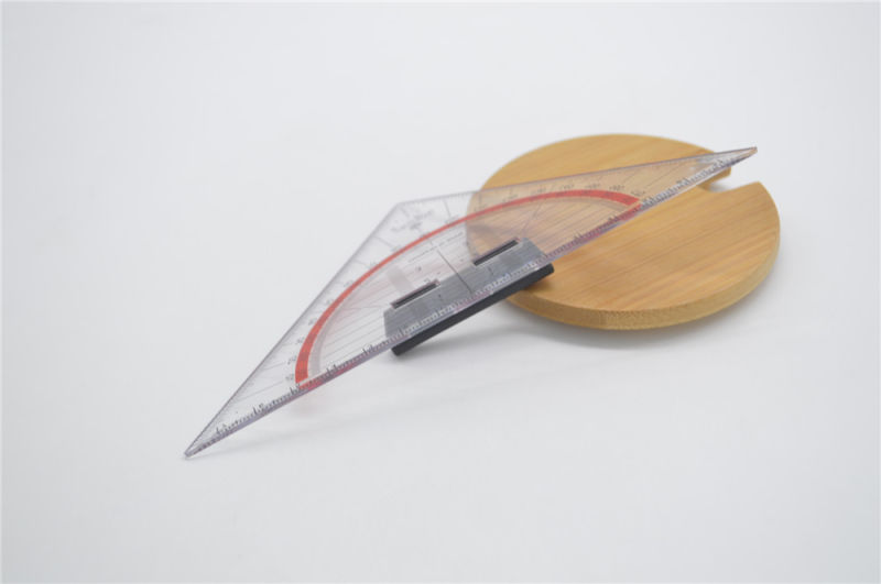 Protractor and Triangular Plastic Ruler for Office Stationery