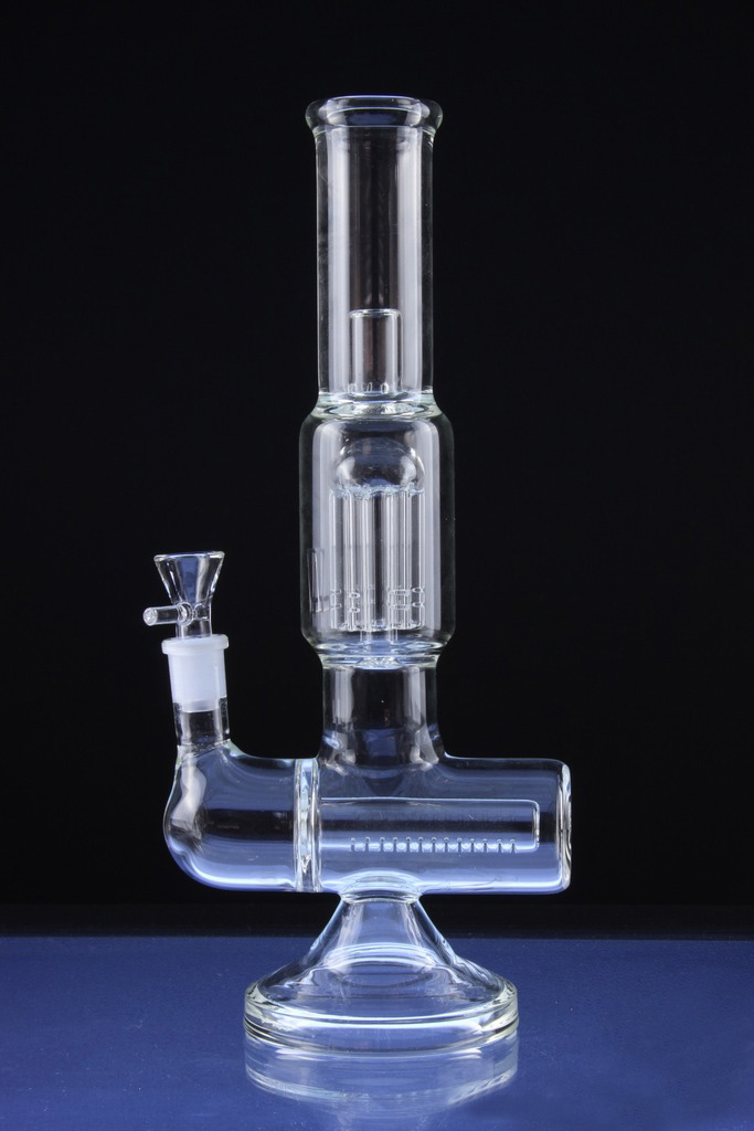 Rock Diffused Inline Slitted Hookah Glass Smoking Water Pipes (ES-GB-310)