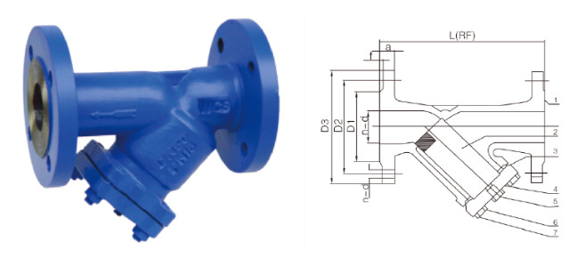 Pn40 DIN Cast Steel Flanged Y Type Strainer