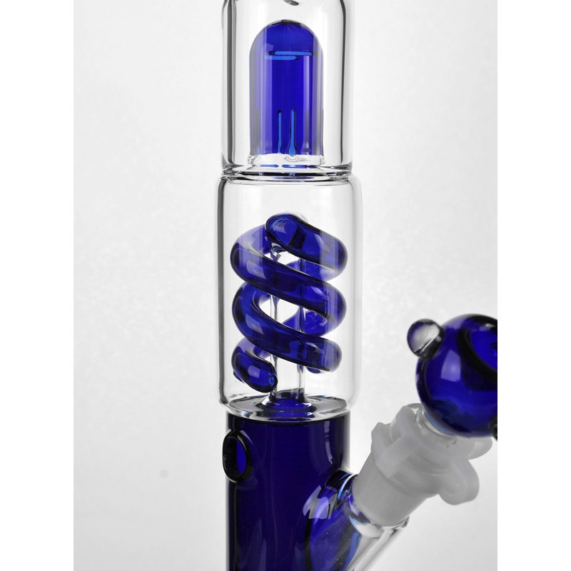 Premium Double Spiral Ice Hookah Glass Smoking Water Pipes (ES-GB-380)