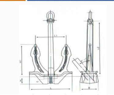 Steel Stockless Anchor for Marine Ship