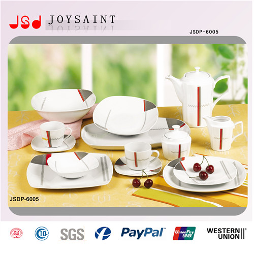 47PCS Square Shape Ceramic Dinner Set