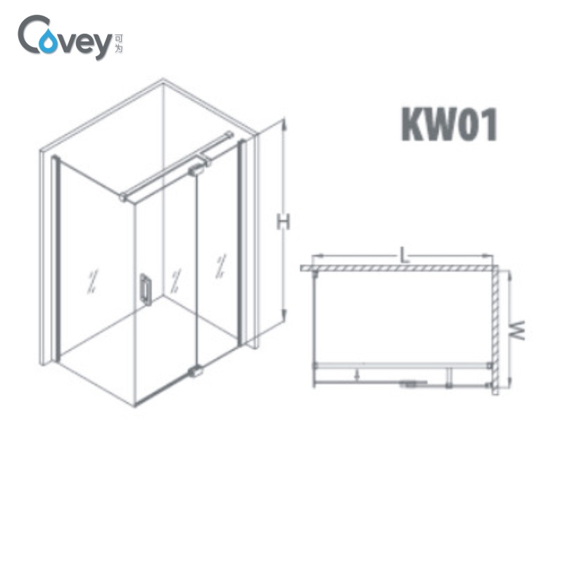 Hinge Shower Enclosure with 8/10mm Tempered Glass (AKW01)