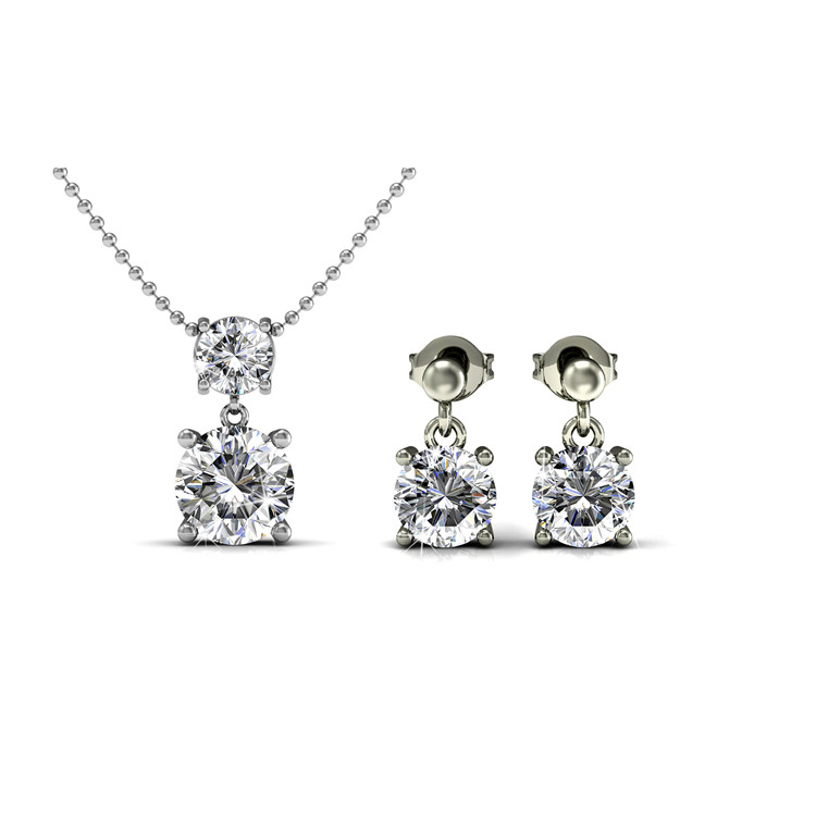 Destiny Jewellery Crystal From Swarovski Superior Set Pendant and Earrings