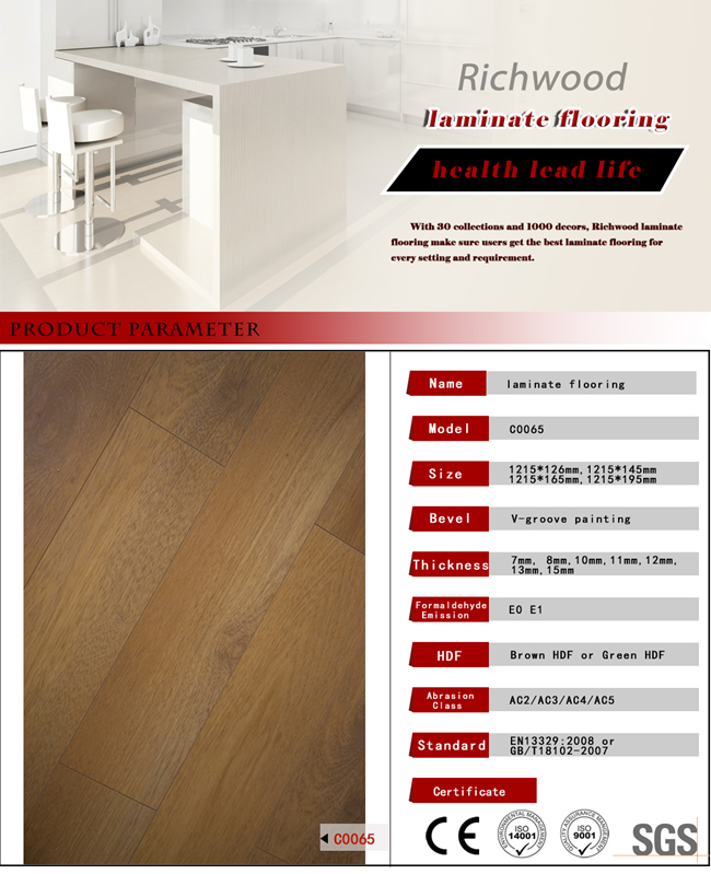 Crystal High Definition Merbau HDF Wooden Laminated Flooring