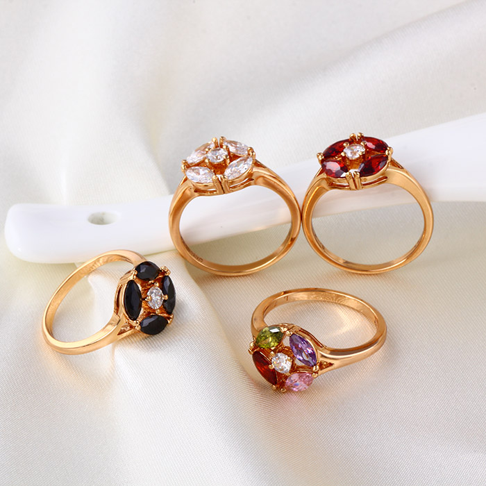 11722 Hot Selling Good Qualitty 18k Gold-Plated Crystal Fashion Jewelry Ring for Women's Best Gifts