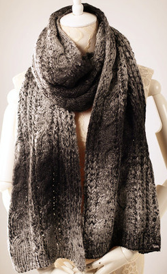 Womens Twist Pattern Knitted Scarf Winter Wrap Shawl Scarf (SK105)