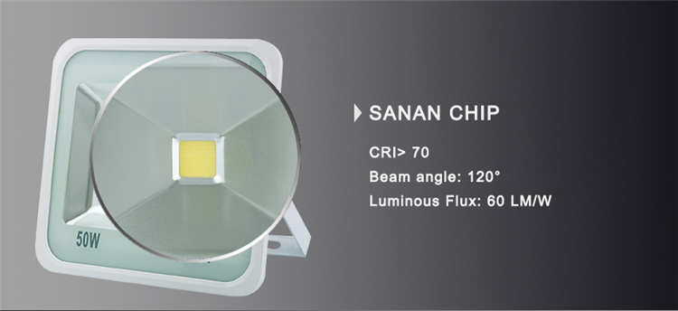 Superior Sanan Chip Ce, RoHS Aluminium Housing Square Shape COB Floodlighting Fixture