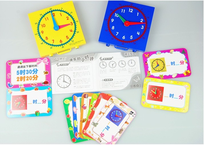 Plastic Demonstrate Clock Toys, School Supply, Learning Toys