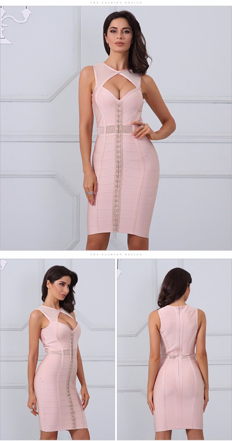 Ladies Bandage Dress Women Sexy Sleeveless Bodycon Dress Celebrity Dresses