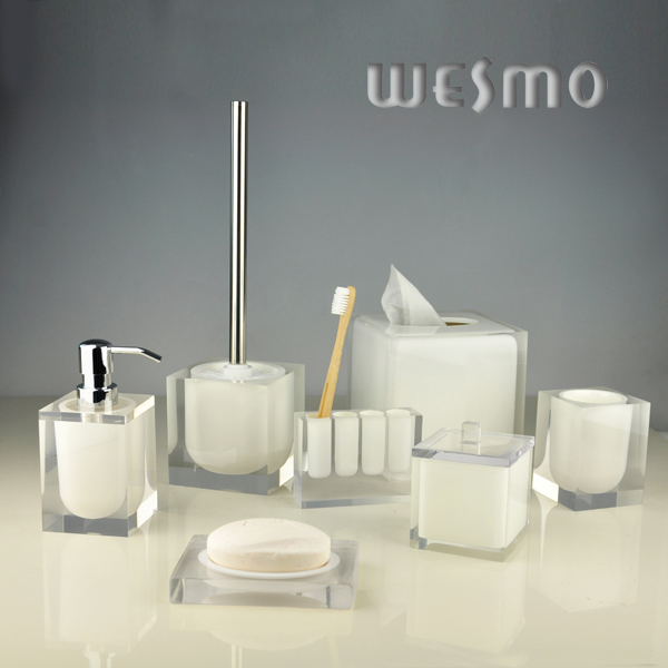 Transparent Polyresin Bathroom Set (WBP0201A)