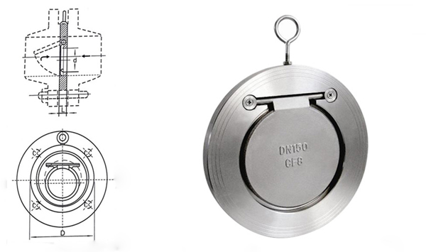 H74 Wafer Single Disc Check Valve in Stainless Steel