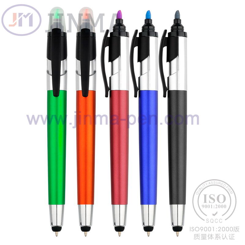 The Promotion Highlighter Ballpoint Pen Jm--6020A with One Stylus Touch