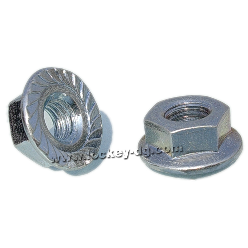 Grade 2 Hex Flange Nut with Serration Zinc Plated