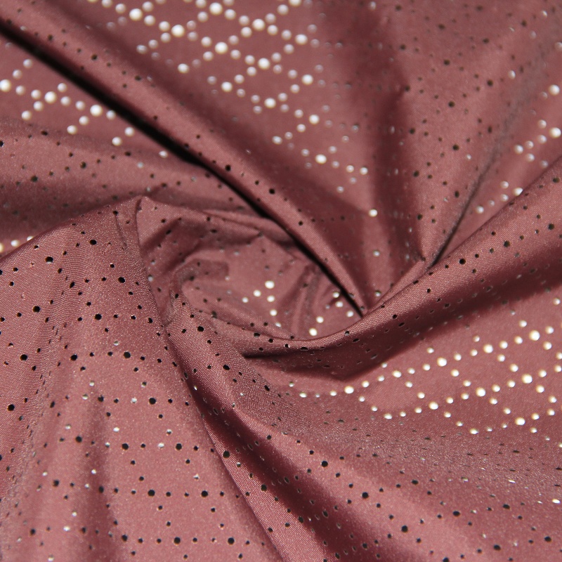 Polyester Pongee Fabric with Diamond Mesh Hole Pattern